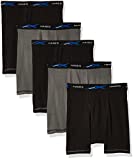 Hanes 5-Pack Men's X-Temp Comfort Cool Boxer Briefs, Black/Gray, Large