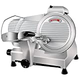 Super Deal Commercial Stainless Steel Semi-Auto Meat Slicer, Cheese Food Electric Deli Slicer Veggies Cutter