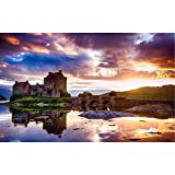 Buhoet Puzzles for Adults Jigsaw Puzzles 1000 Pieces for Adults Kids Eilean Donan Castle Scotland Wooden Puzzle Jigsaw Puzzle Artwork Intellective Educational Toys Gifts(29.5x19.7 Inches)