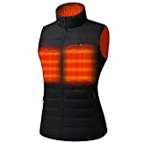 Venustas Women's Heated Vest with Battery Pack 5V,YKK Zippers and Water&Wind Resistant Black