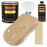 Restoration Shop - Shoreline Beige Acrylic Enamel Auto Paint - Complete Gallon Paint Kit - Professional Single Stage High Gloss Automotive, Car, Truck, Equipment Coating, 8:1 Mix Ratio, 2.8 VOC