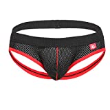 FULLSCHARM Men's Jockstrap Underwear Ideal Athletic Supporter Lightweight Mesh Jockstrap (Black, S)