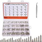 1100Pcs Nickel-Plated M1.2,M1.4,M1.5,M2 Round Pan Head Tapping Screws Laptop Notebook Computer Screws Kit,Phillips Small Screw Set for Electronic Repair (1100pcs)