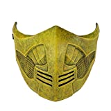 Mortal Kombat Game Mask, Jade/Sub-Zero/Kabal/Saibot/Scorpion/Smoke Resin Mask For Halloween Costume Accessory (Scorpion Mortal Kombat X)