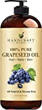 Handcraft Grapeseed Oil - 100% Pure and Natural - Premium Therapeutic Grade Carrier Oil for Aromatherapy, Massage, Moisturizing Skin and Hair - Huge 16 fl. Oz