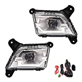 Driving Bumper LED Fog Lights Lamps Replacement for 2019 2020 2021 Chevy Silverado 1500 & 2020-up Silverado 2500 3500 With Switch and Wiring Kit (Chrome & Clear Lens)