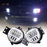 Z-OFFROAD 2pcs 63W LED Fog Lights Lamps Replacement for 2002-2008 Dodge Ram 1500 2003-2009 Ram 2500 3500 2004-2006 Durango Truck, Driver and Passenger Side - Chrome