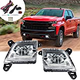 Replace 84509651 Bumper Fog Lights / Lamps Assembly with LED Light & Switch and Wiring kit Compatible with 2019-2021 Chevy Silverado 1500 2020-up Silverado 2500 3500