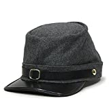 American Civil War Kepi Adjustable Army Hat Wool (Confederate (Gray))