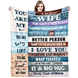 Gifts for Her Wife Gift from Husband Blanket for Christmas Wedding Anniversary Birthday Mothers Day Valentines Day Romantic for Wife Ideas Healing Thoughts Ultra Soft Blankets 50x40inch