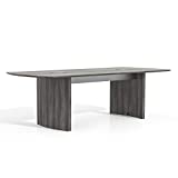 Safco Products Medina Modern Office Conference Meeting Room Table, 8 ft, Gray Steel