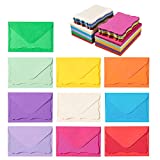 100 Pack Mini Envelopes with Colorful Blank Note Cards Small Self-Adhesive Envelopes Small Business Card Envelopes(4 x 2.7 Inches, 10 Colors) (Multicolored)