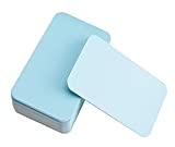 Sowaka 100 Pcs Mini Cards Blank Small Round Corner Cardboard Flash Word Message Notes Business Index Tags Cards for Gift Language Learning Art Craft Supplies (Blue)