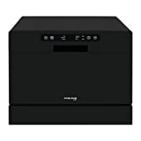 Compact Countertop Dishwasher, GASLAND Chef DW106B Portable Dishwashers with 6 Place Setting Rack Silverware Basket, Counter Top Dishwash Stainless Steel Interior for Apartments, Dorms, RVs, and Boats