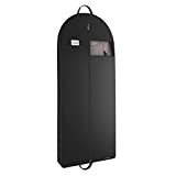 Black Garment Bag for Travel and Storage, Breathable, 26 inch x 65 inch x 5 inch with Zipper and Eye-Hole, Carry Handles for Folding for Suits Tuxedos Dresses Coats