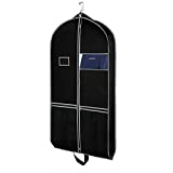 Zilink Breathable Garment Bags Suit Bags for Travel 43" Dress Suit Cover with 2 Large Mesh Pockets and a PVC Card Holder, Black