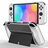 JETech Protective Case for Nintendo Switch (OLED Model) 7-Inch 2021 Release, Grip Cover with Shock-Absorption and Anti-Scratch Design, HD Clear