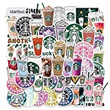 50PCS Star-Buck Aesthetic Stickers,Coffee Stickers for Water Bottle Laptop Luggage Guitar Skateboard Bumper Car Bike