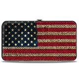 Buckle-Down womens Buckle-down Hinge - Vintage Us Flag Stretch Wallet, Multicolor, 7 x 4 US