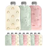 Hippypotamus Reusable Baby Food Pouches - 12 Pack - Baby Food Storage - Pouches Toddler - Refillable Squeeze Pouch for Kids (Rainbow/Mountain/Cloud)
