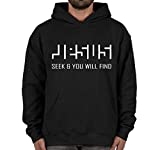 Jesus Seek and You Will Find Christian Hoodie Black 3XL Religious Sweatshirt XXXL