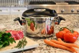 Barton Turbo 6 Quart Stove Top Pressure Cooker Induction Compatible Easy-Lock Lid, 18/8-Stainless Steel with Recipe Book