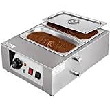 VEVOR 17.6 Lbs Chocolate Tempering Machine, Chocolate Melting Machine with Temperature Control (0~80℃/32~176℉)，1000W Electric Commercial Food Warmer For Chocolate/Milk/Cream/Soup Melting and Heating,2 Tanks.