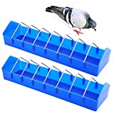 2 Pack Large Pigeon Feeder Thick Durable Slot Container Feeding Dish Food Dispenser Tool for Pigeon Chicken Duck Bird Poultry ( Length: 16")