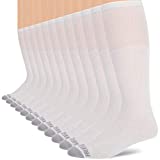 Fruit of the Loom Men's Dual Defense Cushioned Socks-12 Pair Pack, White, Shoe Size: 6-12