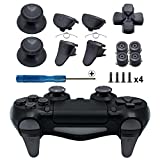 TOMSIN Metal Buttons for PS4 Slim/ PS4 Pro Controller, Aluminum Metal Thumbsticks Analog Grip & Bullet Buttons & D-pad & L1 R1 L2 R2 Trigger for PS4 Controller Gen 2 (Dark Grey)