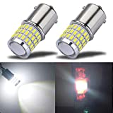 iBrightstar Newest 9-30V Super Bright Low Power 1156 1141 1003 BA15S LED Bulbs with Projector replacement for Back Up Reverse Lights, Brake Tail Lights and Rv Camper lights, Xenon White