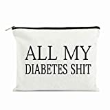 All My Diabetes Shit Funny Diabetic Travel Bag Pouch Personalized Gift for Diabetic Emergency Supply Bag for Grandma Grandpa Mom Dad Sister Brother for Birthday Christmas Gifts