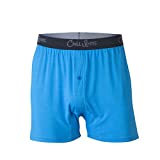 Chill Boys Bamboo Boxers - Soft, Cool, Comfortable Bamboo Underwear, Mens Boxer Shorts (Large, Blue)