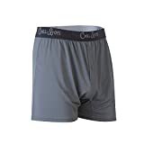 Comfortable Mens Boxers - Breathable Moisture Wicking Performance Underwear, Cooling Boxer Shorts by Chill Boys (LG, Grey)