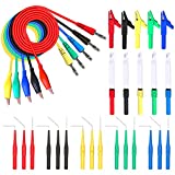Goupchn Back Probe Kit 30PCS Banana Plug to Copper Alligator Clip Automotive Test Leads Set with Alligator Clips, Wire Piercing Probes, 15PCS 30V Back Probe Pins for Car Repairing Diagnostic 5 Colors