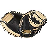 Rawlings Heart of The Hide Yadier Molina Model Catchers Baseball Glove, 1-Piece Solid Web, 34 inch, Black/Camel