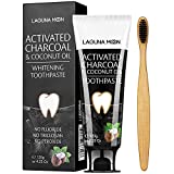 Activated Charcoal & Coconut Oil Teeth Whitening Toothpaste,100% Natural Charcoal Toothpaste for Whitening Teeth, Removing Stains, Mint Flavor Freshen Breath, No Fluoride, No Triclosan, No Peroxide