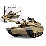 Feleph Military M1A2 Tank Model Kit with 5 Soldier Figures, WW2 Army Tank Custom Vehicles Set 1:28, 2 in 1 Building Bricks Toys for Adults Kids