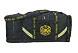 Lightning X Fireman Premium 3XL Firefighter Rescue Step-In Turnout Fire Gear Bag w/Shoulder Strap & Helmet Pocket (Black)
