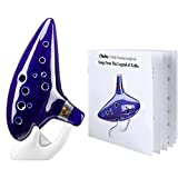 Ohuhu Zelda Ocarina with Song Book (Songs From the Legend of Zelda), 12 Hole Alto C Zelda Ocarinas Play by Link Triforce Gift for Zelda Fans with Display Stand Protective Bag