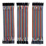 ELEGOO 120pcs Multicolored Dupont Wire 40pin Male to Female, 40pin Male to Male, 40pin Female to Female Breadboard Jumper Wires Ribbon Cables Kit Compatible with Arduino Projects