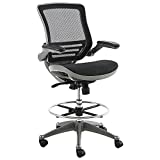 Harwick Evolve All Mesh Heavy Duty Drafting Chair, Gunmetal Finish