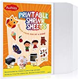 Auihiay 12 Pieces Printable Shrink Plastic Sheets, Shrink Films Papers for Mothers Day Gifts Kids Creative Craft, 6 White and 6 Semitransparent, 8.3 x 11.6 inch / 21 x 29.5 cm