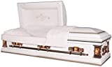 Titan Casket - Paris Rose Steel Casket with Pink Crepe Interior - Handcrafted Funeral Casket, White