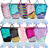 Frienda 10 Pieces Mermaid Tail Coin Purse Mermaid Tail Sequin Crossbody Coin Wallet Bags for Kids Little Girls Mermaid Party Birthday Gifts
