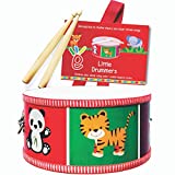Kids Drum Set - Musical toy drums for toddlers - Wooden percussion instrument for children 3 years + with color-coded drum book