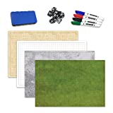 RPG Battle Game Mat│Roleplaying Dry-Erase Grid Map For Dungeons & Dragons, Pathfinder & MMORPG Role Play Games│4 Tabletop Adventure Gaming Terrains│24”x36”│4 Markers, 1 Eraser, 7 Polyhedral Dice