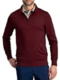 Dry Fit Pullover Sweaters for Men - Quarter Zip Fleece Golf Jacket - Tailored Fit Maroon