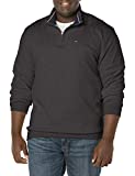 Tommy Hilfiger Men's 1/4 Zip Mockneck Sweatshirt,Charcoal Grey Heather,MD