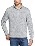 TSLA Men's Quarter Zip Thermal Fleece Lined Sweater, Winter Lightweight Soft Pullover Collar Sweatshirt, Fleece 1/4 Zip Sweater Heather Grey, Small